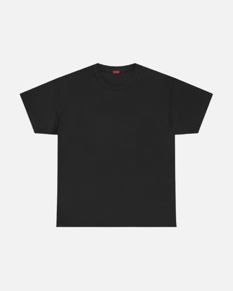 Black cotton tee with no print.